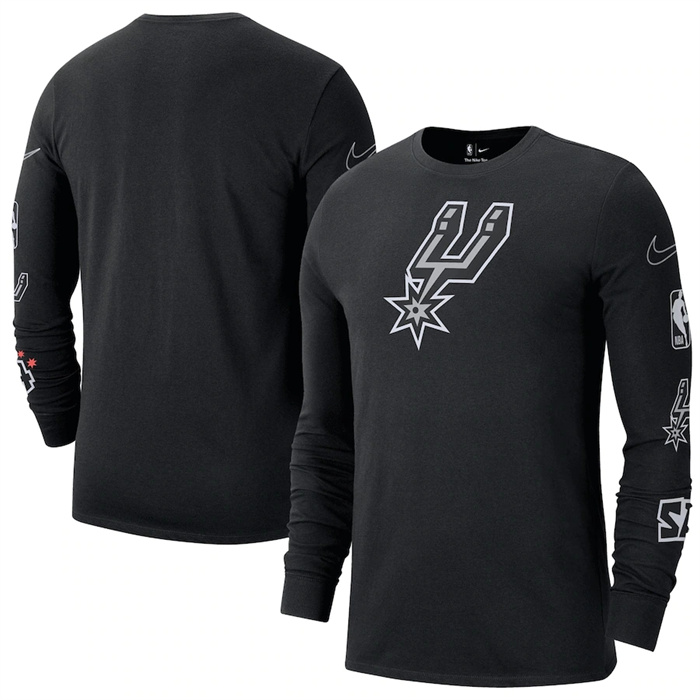 Men's San Antonio Spurs Black 2022/23 City Edition Essential Expressive Long Sleeve T-Shirt